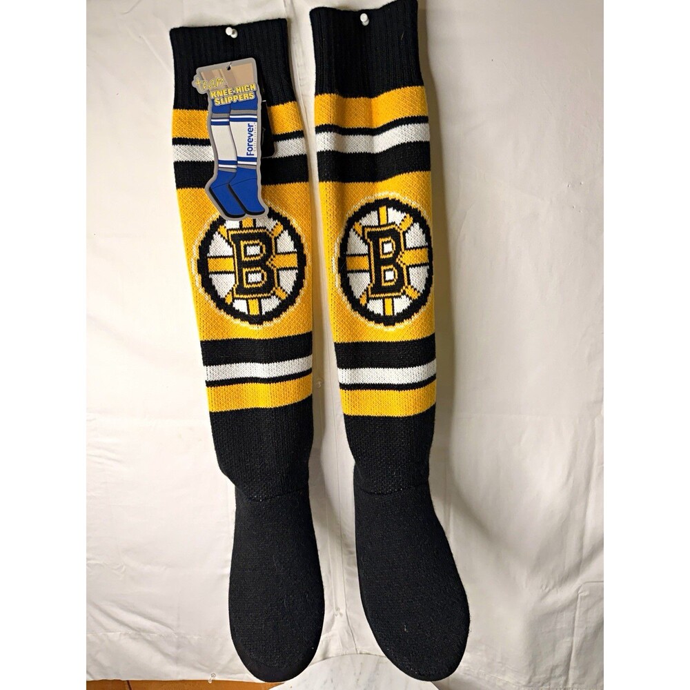 Forever Collectibles Boston Bruins NHL Knee-High Slippers Women’s L 9-10